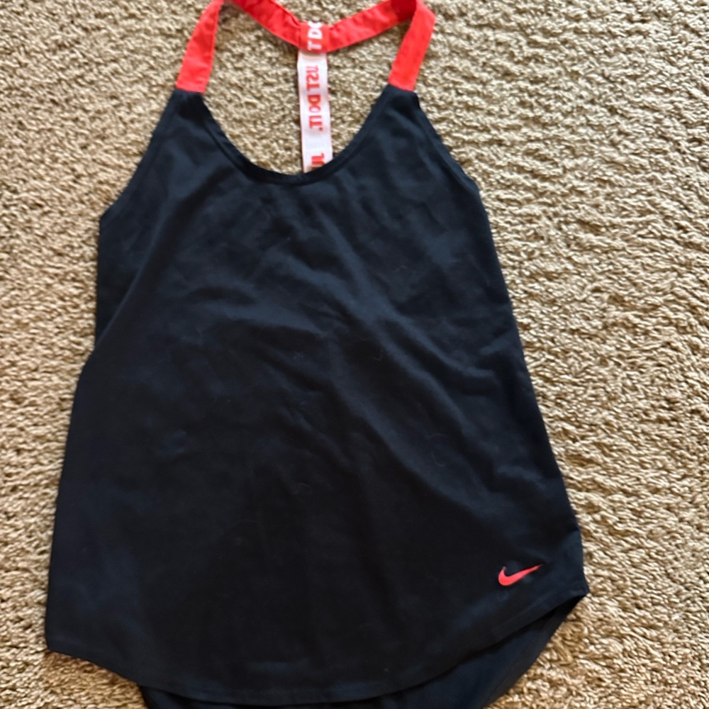Nike Black and Red Swim Coverup with Racerback Design